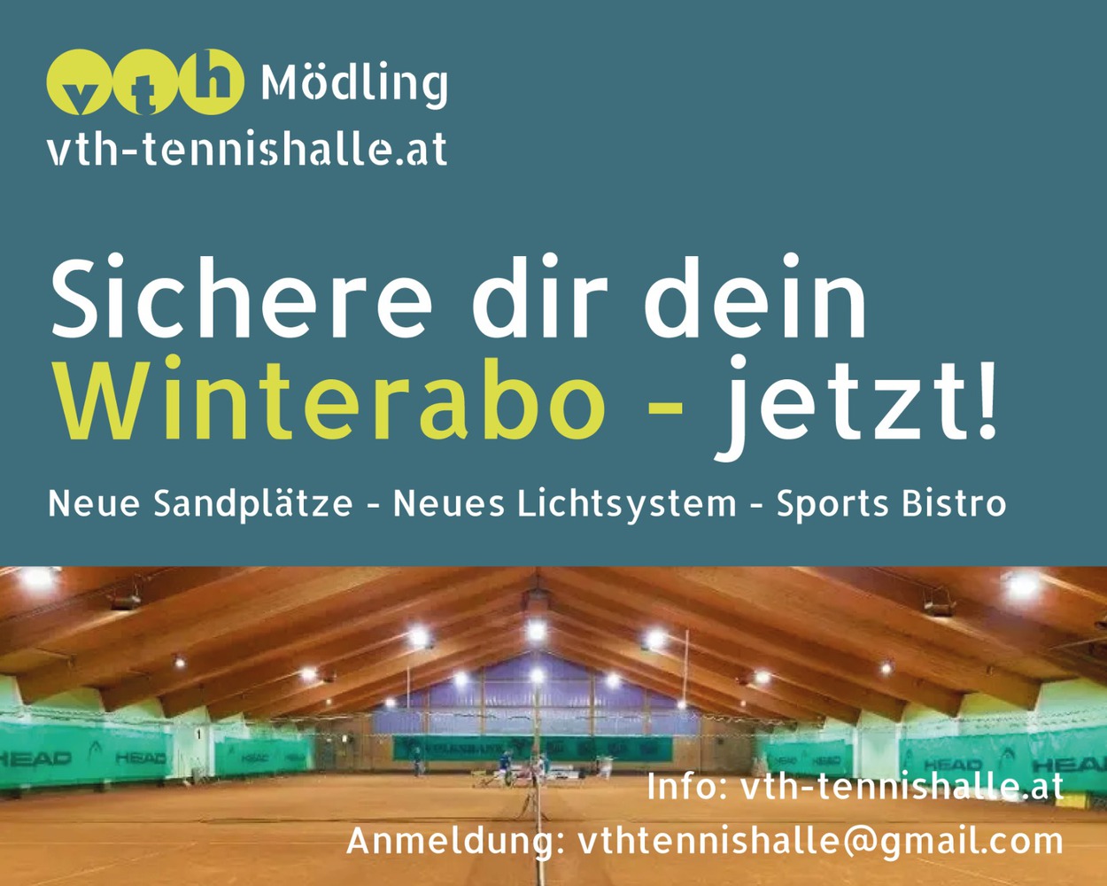 VTH Tennishalle öffnet am 29.9. in neuem Glanz 