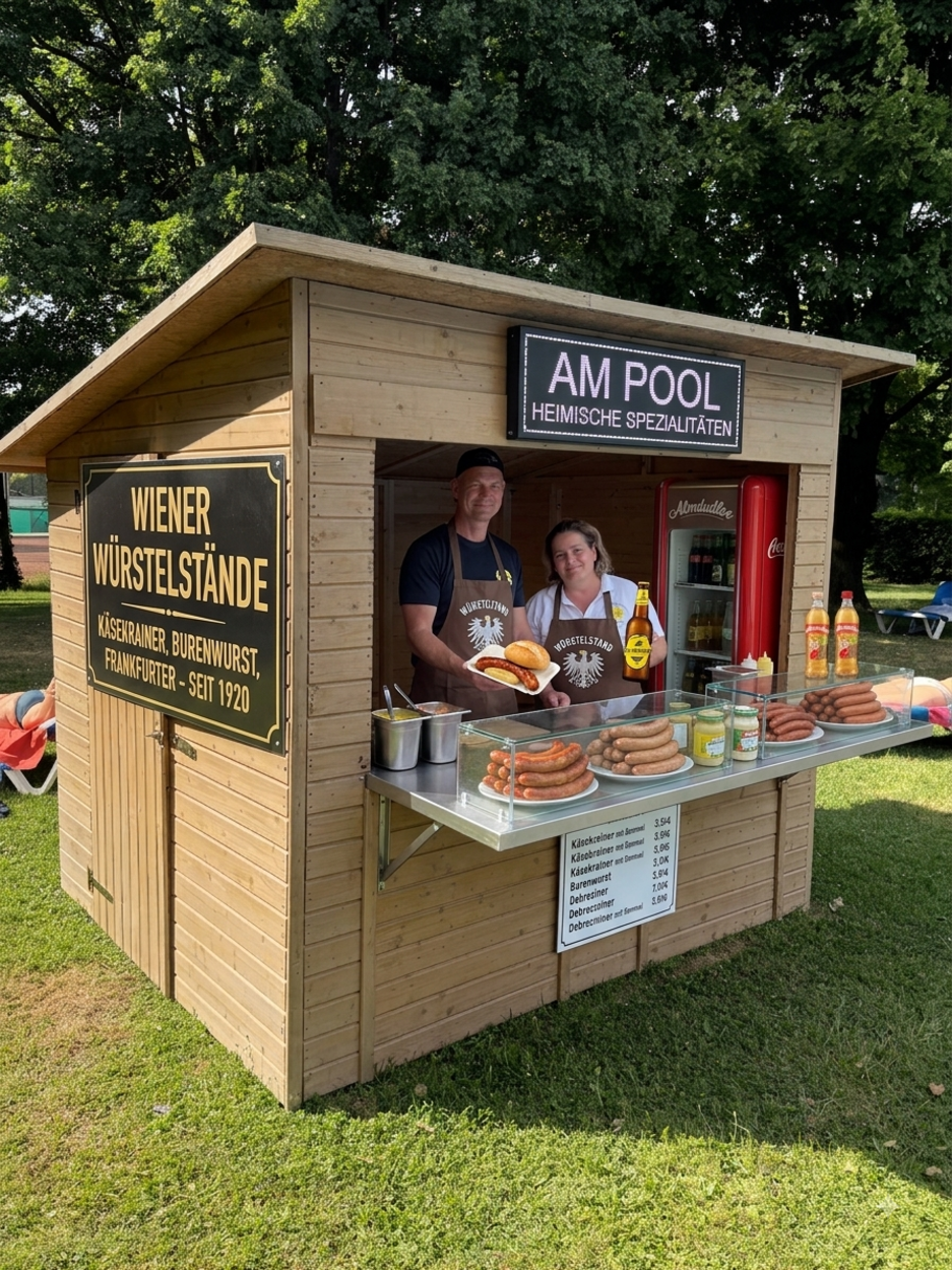 Sommerausklang am Pool: Aus unserer Poolbar wird am 28.8 der Wiener Würstelstand mit Sigi & Andi!